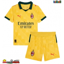 Camisa de Futebol AC Milan Youssouf Fofana #19 Equipamento Alternativo Infantil 2025-26 Manga Curta (+ Calças curtas)